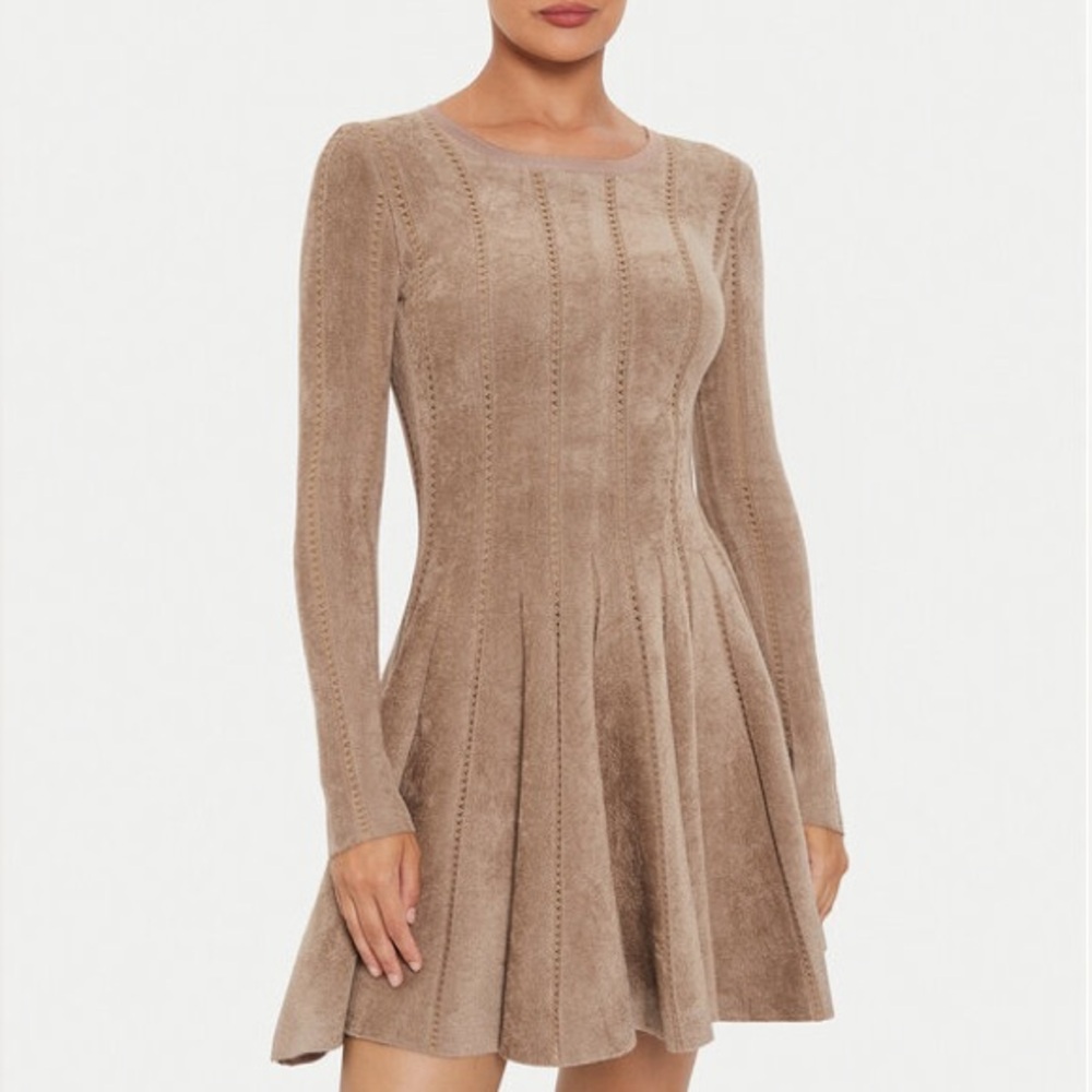 Guess by Marciano Tan Long Sleeve Dress